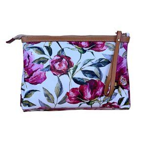 Cavalcanti Women’s White & Pink Floral Genuine Leather Wristlet Clutch